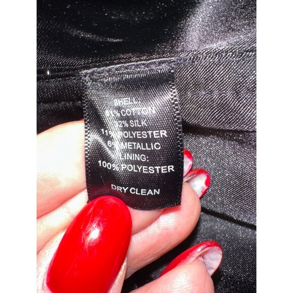 White House Black Market Ribbon Stripe Strapless Black Cocktail Dress Sz 8 EUC - Picture 7 of 11